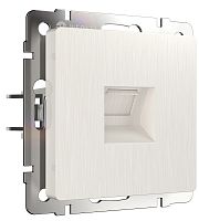 Розетка компьютерная без рамки Werkel 1-м. RJ45 5e перламутровый рифленый картинка